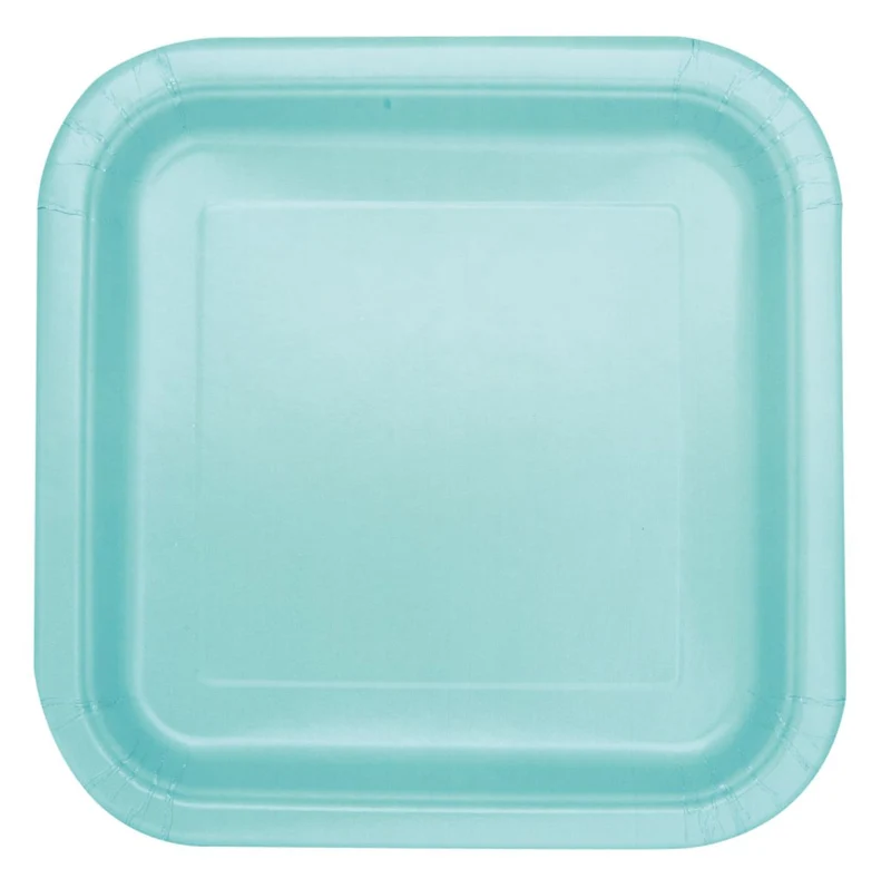 Pappteller Uni Quadratisch 23cm/14Stk. Minze
