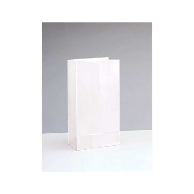 Tüte Papier Uni 25x12x9cm, 12Stk. Weiß