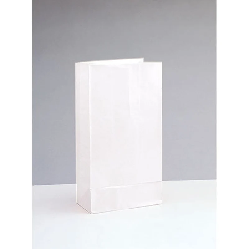 Tüte Papier Uni 25x12x9cm, 12Stk. Weiß