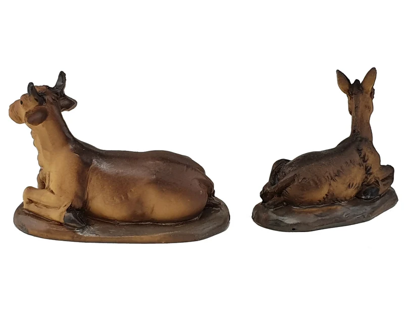 Riffelmacher Krippentiere Ochse & Esel 2-teilig | 4,46 cm | Braun 78049