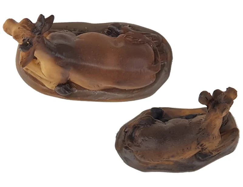 Riffelmacher Krippentiere Ochse & Esel 2-teilig | 4,46 cm | Braun 78049