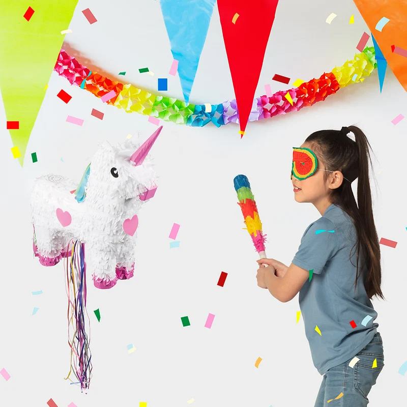 Pinata Zubehör Set | Maske + Schlagstock 43cm