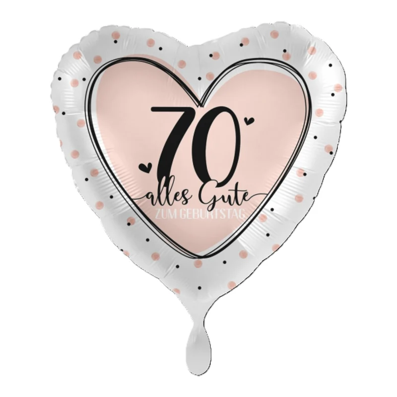 18"/Ø43cm Herz Folienballon "Alles Gute zum Geburtstag" #70