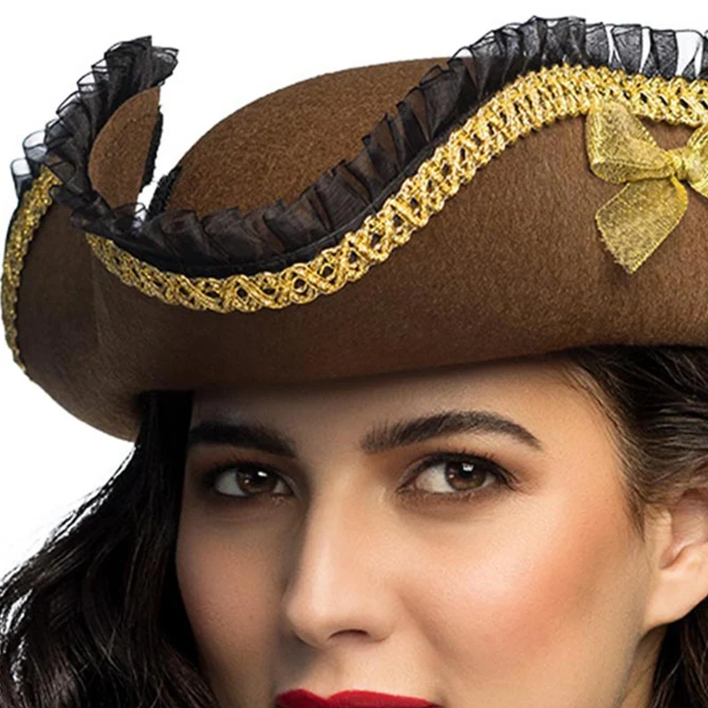 Seeräuberin Piratenhut "Coral" für Damen | Braun