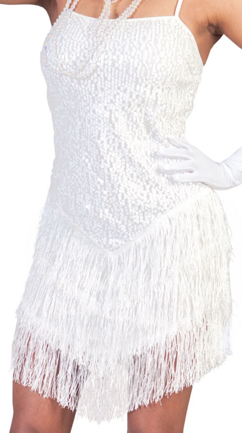 Charleston Kleid Marlene für Damen - Weiß