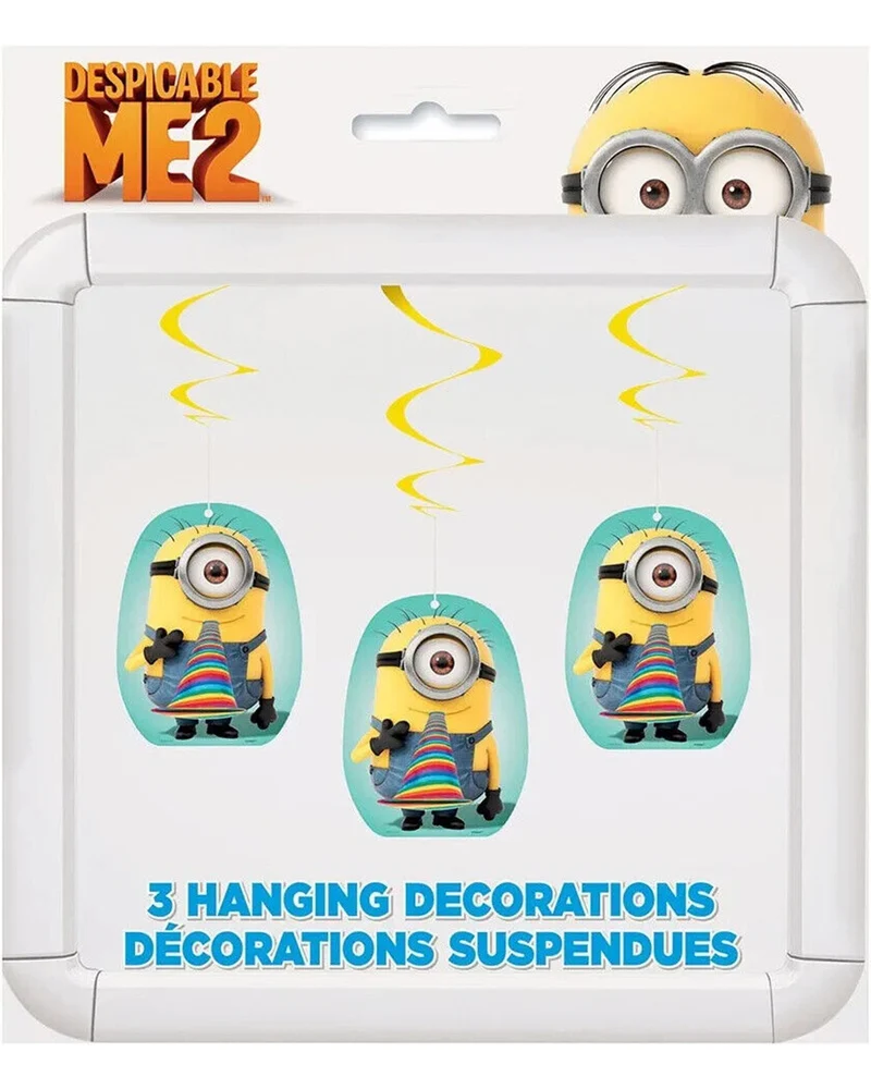 "Minions" Deko | 3 Hänger Folien Swirls 66 cm