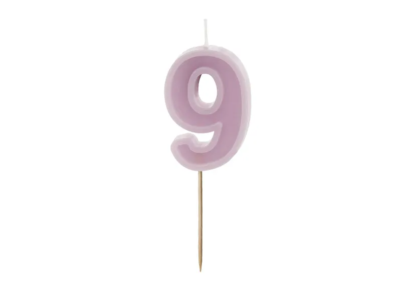 Zahlenkerze #9 | 6 cm Lila