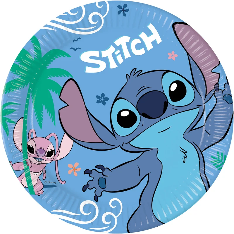 Pappteller Stitch & Angel 23 cm ø | 8 Stück