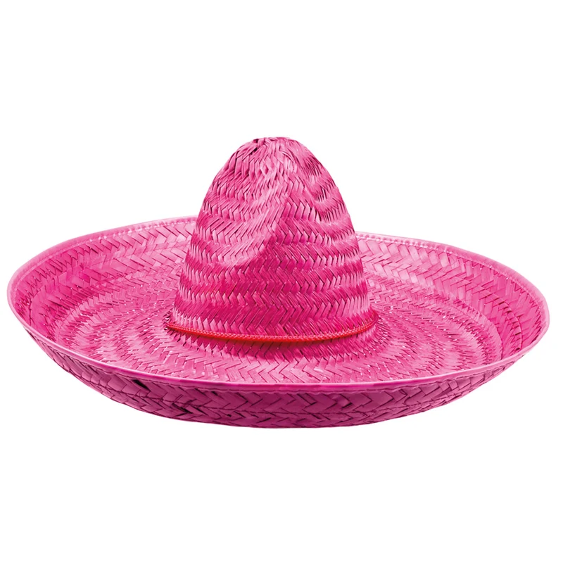 Hochwertiges Mexikanerin Kostüm Set für Damen | Pink | 3-teilig mit Poncho, Sombrero & Tequila Handtasche | Fiesta & Mottoparty