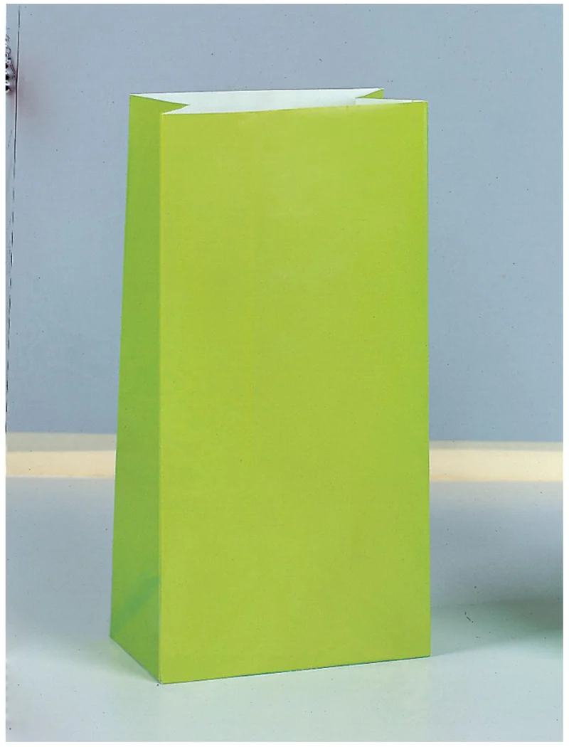 Tüte Papier Uni 25x12x9cm, 12Stk. Lime Green/Kiwi