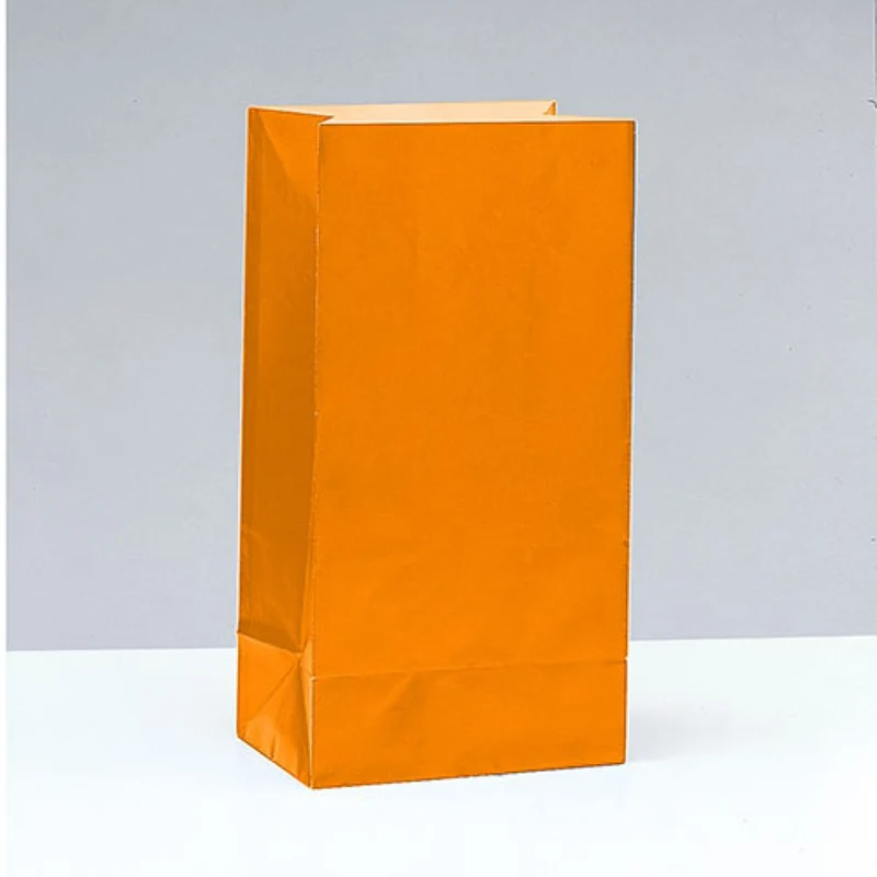 Tüte Papier Uni 25x12x9cm, 12Stk. Orange