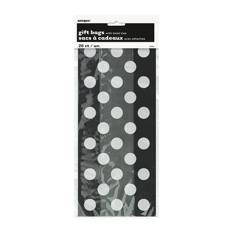 Geschenktüte 12x28cm/20St. Dots Schwarz