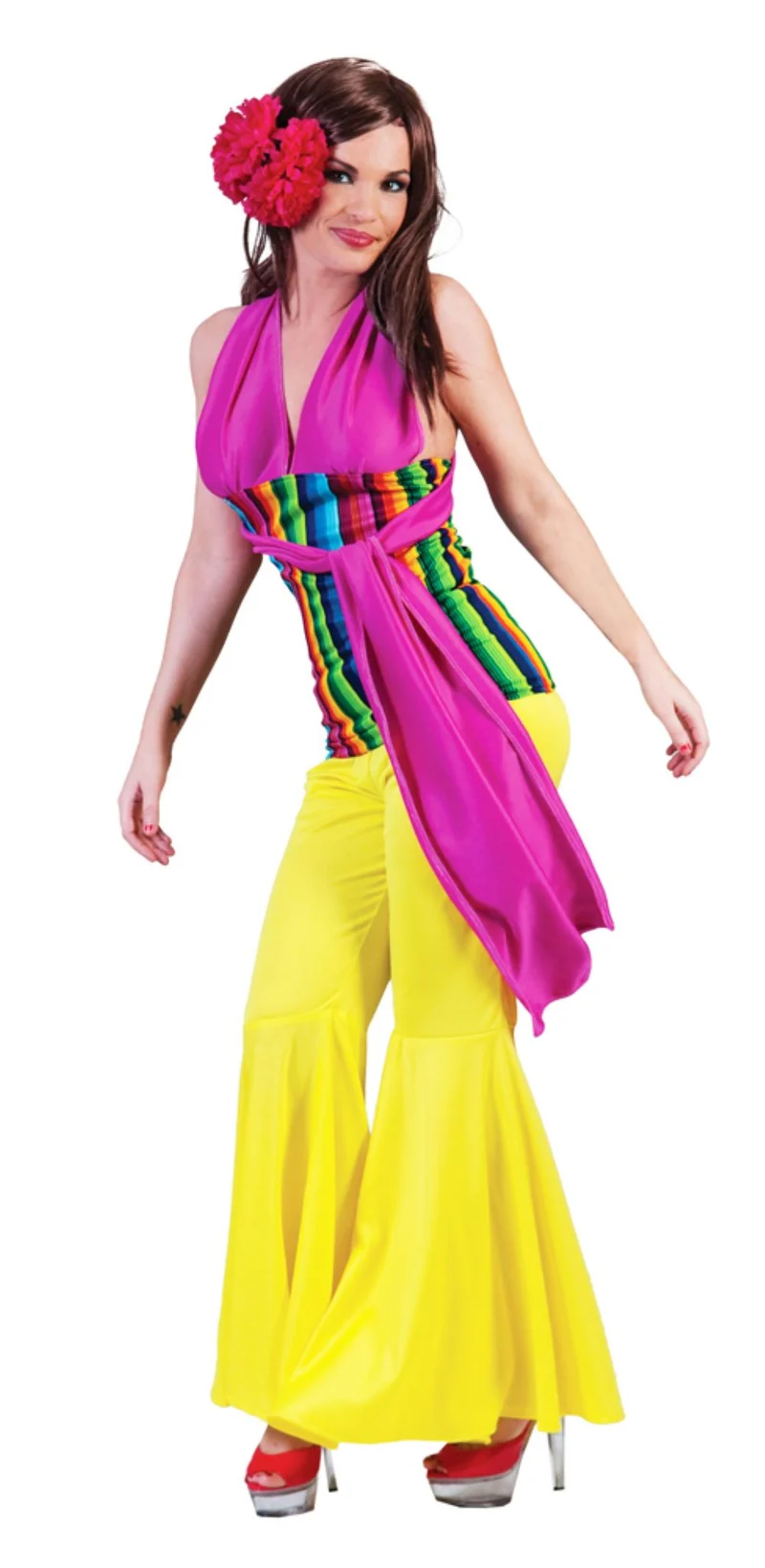 Disco Party Neckholder Top "Rainbow" | Mehrfarbig
