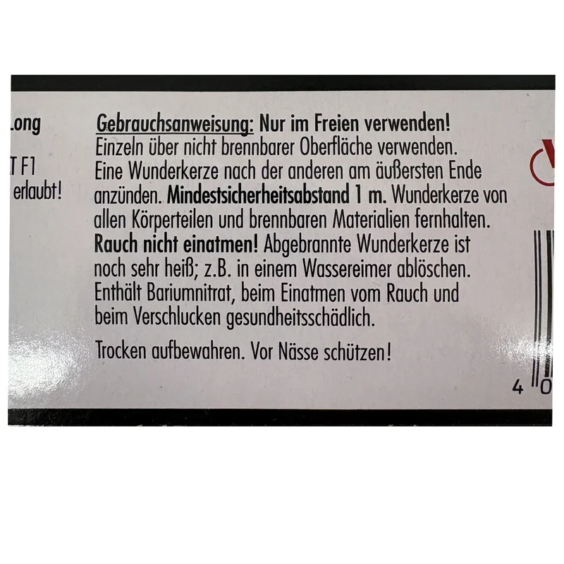10 Wunderkerzen - 30 cm | 60 Sekunden Brenndauer