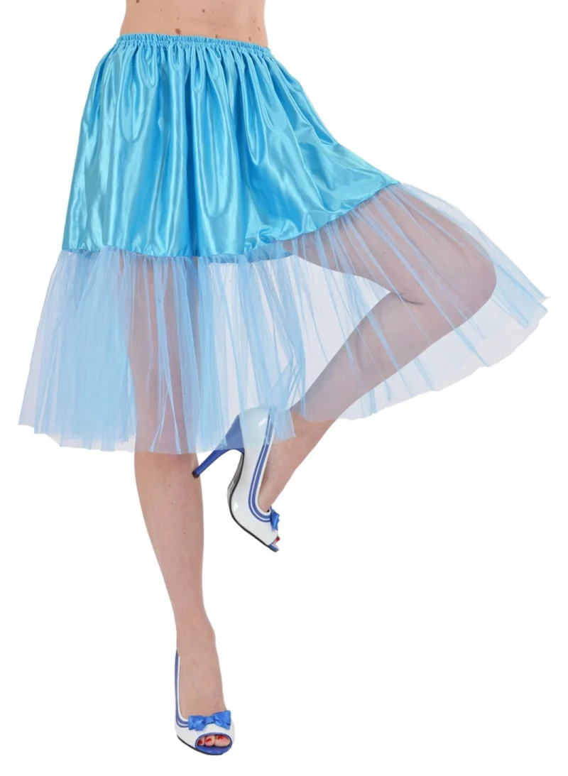 Petticoat Damen Tüllrock - Länge 60 cm | Hellblau