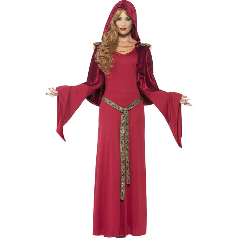 Kostüm Lady Priesterin Rot inkl. Gürtel Gr.S