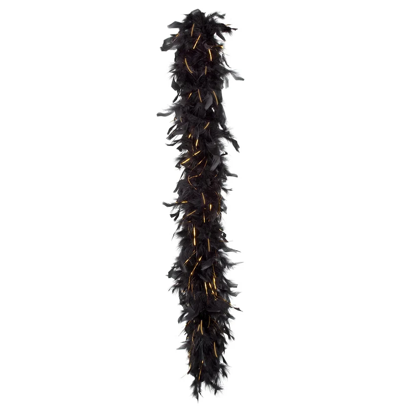 Federboa Glamour 180 cm - 50g | Schwarz/Gold