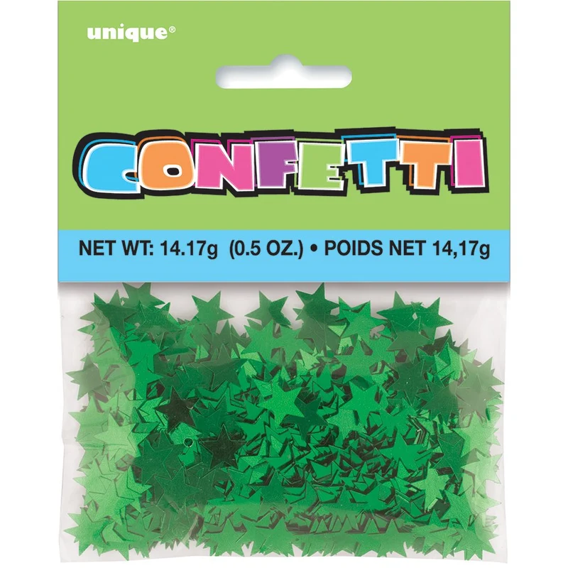 Konfetti Metall 14g Sterne Grün