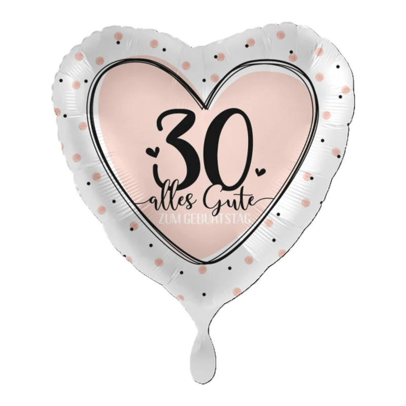 18"/Ø43cm Herz Folienballon "Alles Gute zum Geburtstag" #30