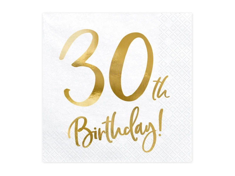 Servietten "Birthday Gold" 20Stk./33x33cm | #30
