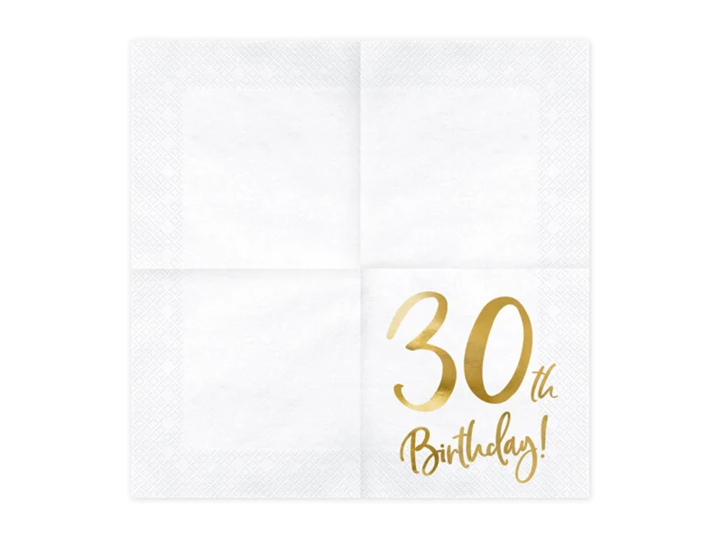 Servietten "Birthday Gold" 20Stk./33x33cm | #30