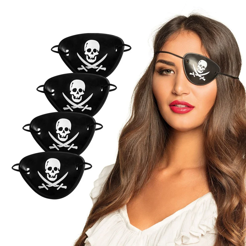 Totenkopf Piraten Augenklappen Kunststoff | 4 Stk.