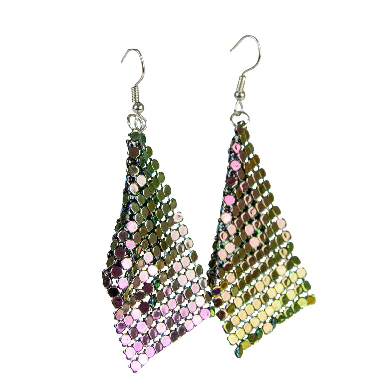 Glitzernde Regenbogen Ohrringe 414114 | Bunt - Disco