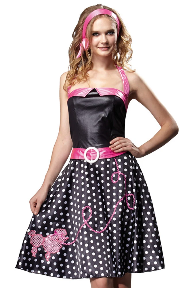 Sixties Kostüm Peggy Sue für Damen | Schwarz Pink