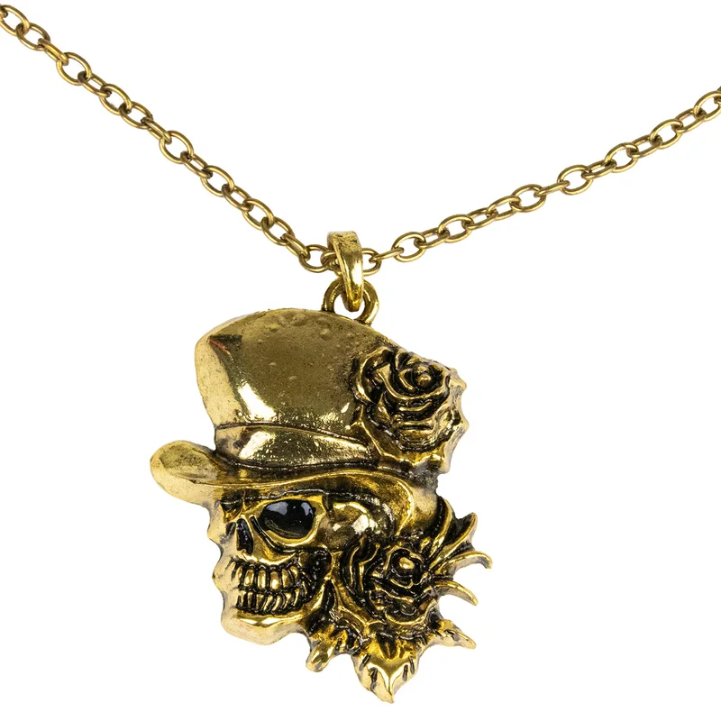 Day of the Dead Halskette mit Ohrringen | Gold