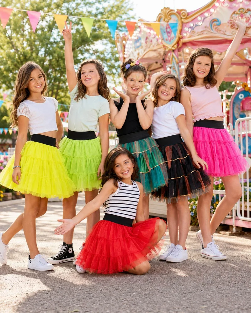 Fantasie Kostüm Petticoat Tüllrock für Mädchen - Pink