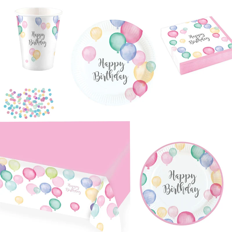 "Happy Birthday Pastel" Partydeko Artikel