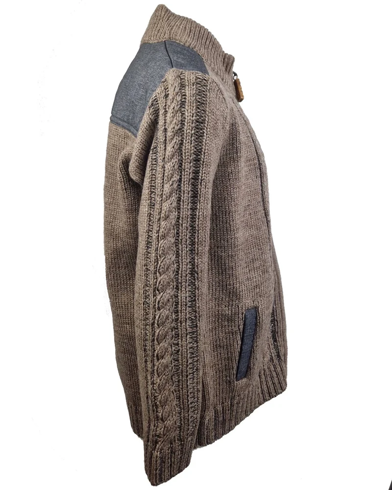 Maddox Jungen Strickjacke "Altwil" mit Zopfmuster | Braun