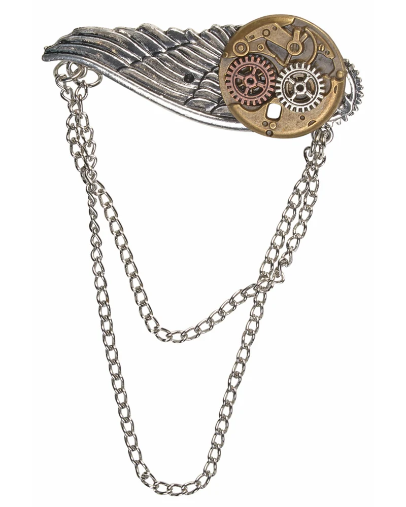 Flügel Brosche zum Steampunk Kostüm - 414014 | Bronze