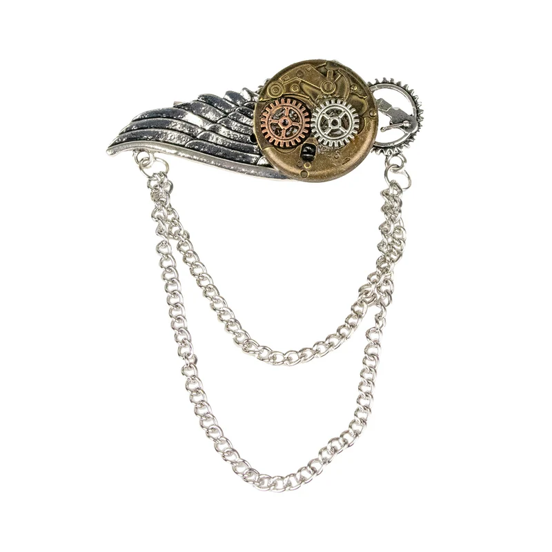 Flügel Brosche zum Steampunk Kostüm - 414014 | Bronze