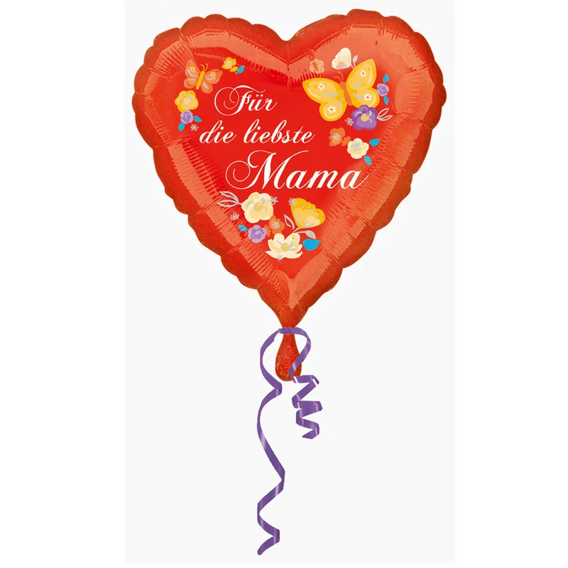 18"/Ø43cm Herz Folienballon "Für die liebste Mama"