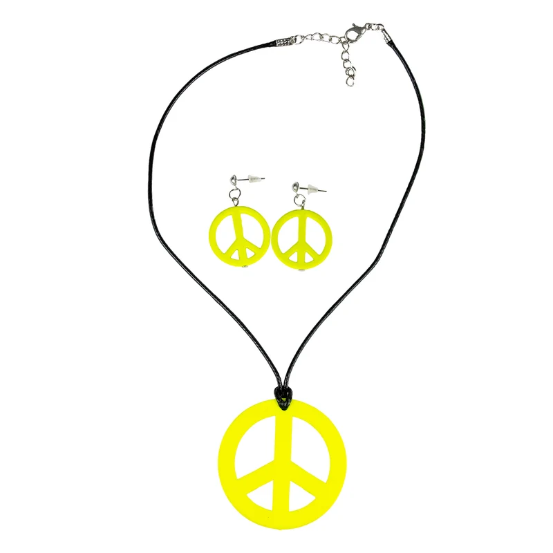 Hippie Peace Schmuck Set 3-tlg. | Gelb
