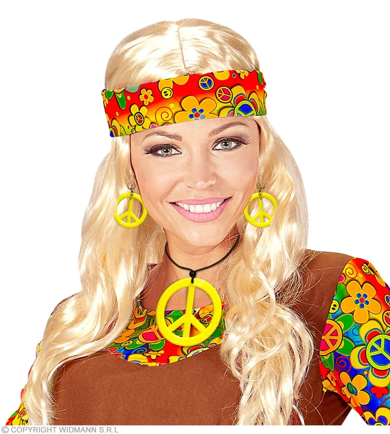 Hippie Peace Schmuck Set 3-tlg. | Gelb
