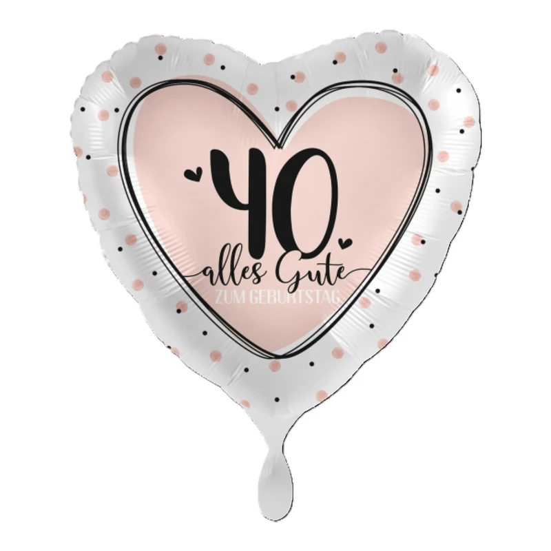 18"/Ø43cm Herz Folienballon "Alles Gute zum Geburtstag" #40