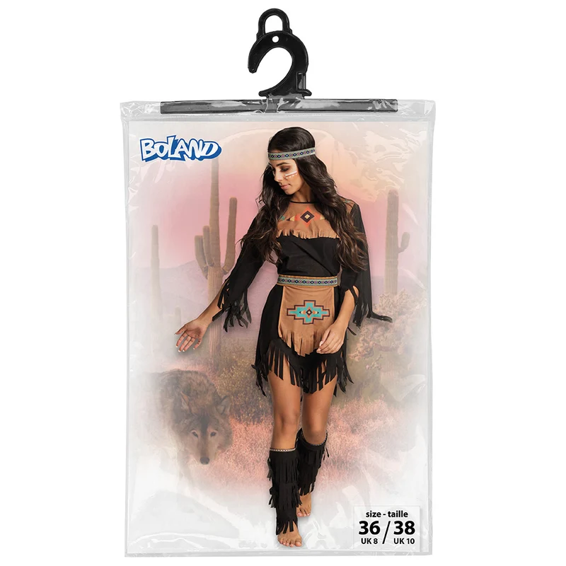 Indianerin "She-wolf" Kostüm für Damen | Braun