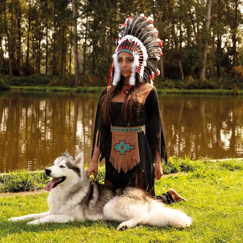 Indianerin "She-wolf" Kostüm für Damen | Braun