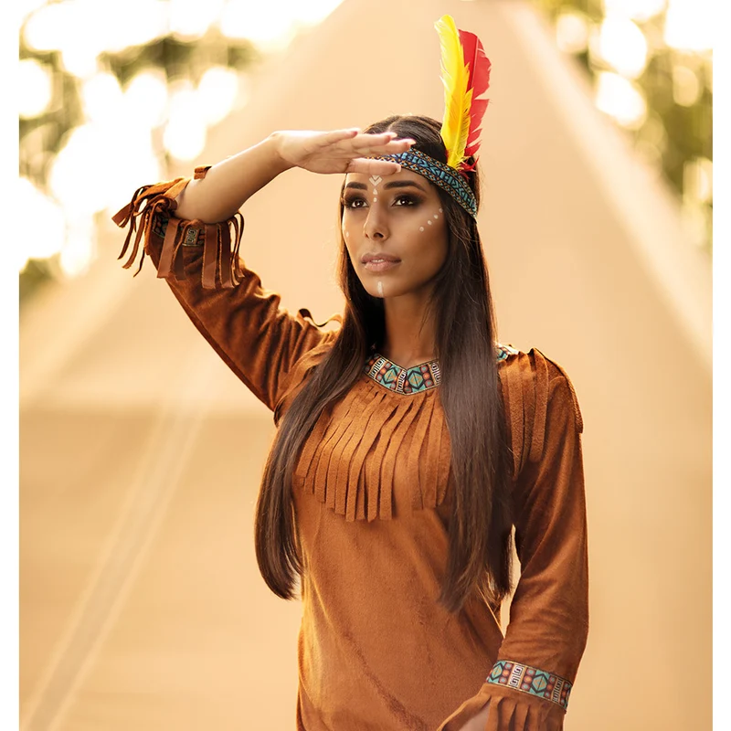 Indianer "Young Deer" Kostüm für Damen Gr. M | Braun