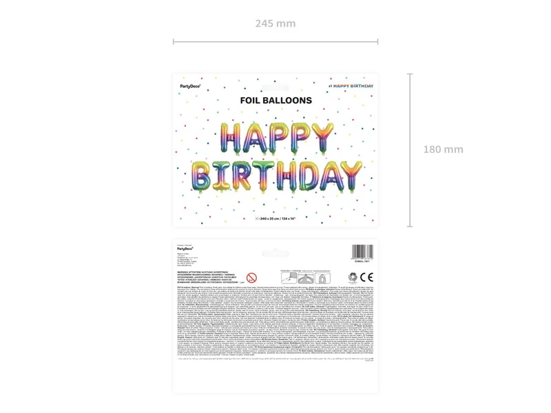 Ballongirlande "HAPPY BIRTHDAY" 340x35cm | Bunt