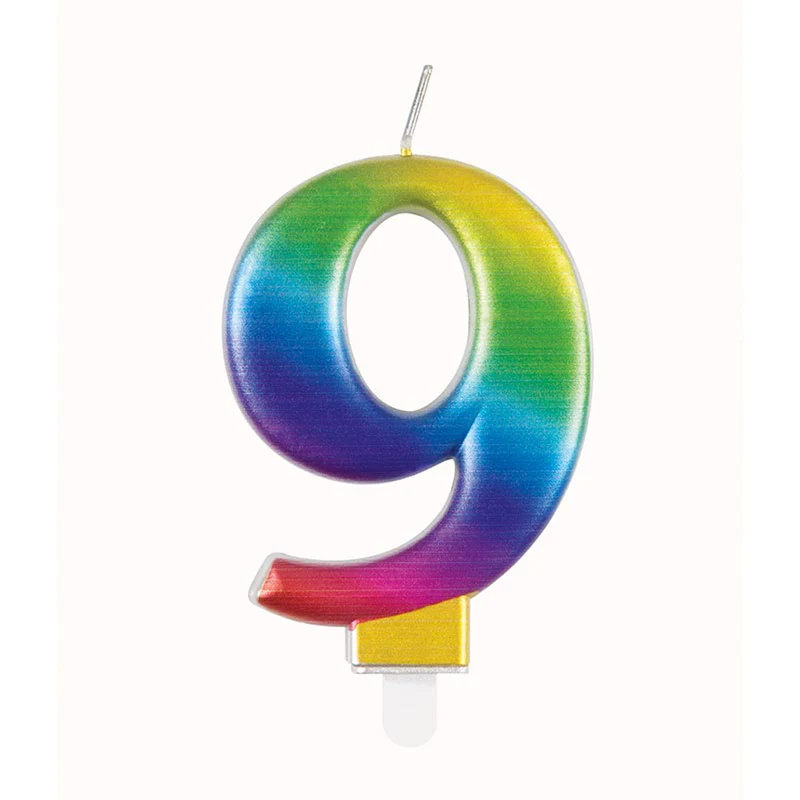 Zahlenkerze Regenbogen #9