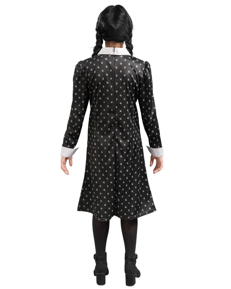 Kostüm "Wednesday" für Damen | Print Kleid Schwarz Weiß - Addams Family
