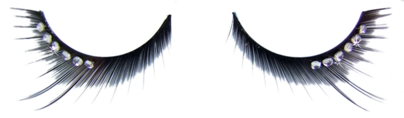 Künstliche Wimpern Monique mit Schmucksteinen außen