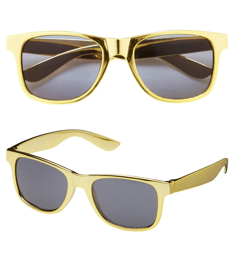 Partybrille mit getönten Gläsern | Gold Metallic