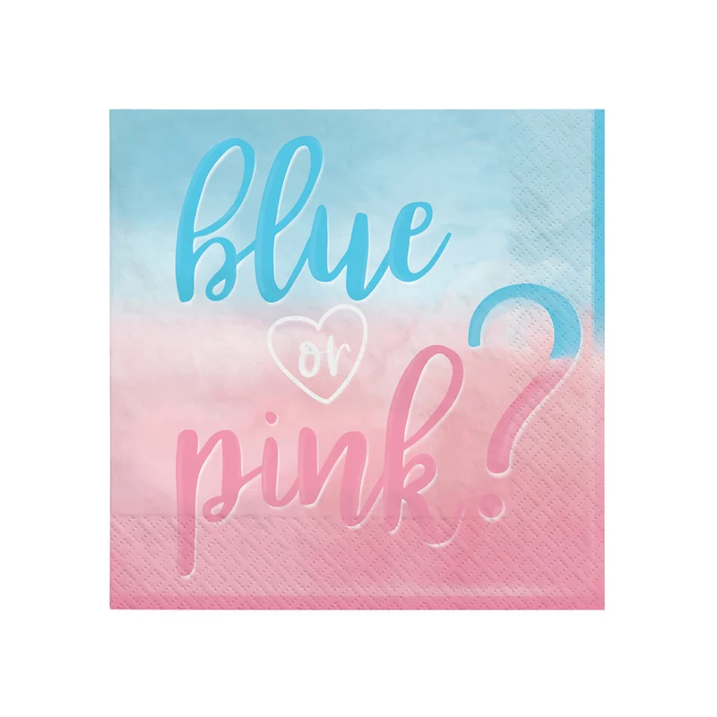 "The Big Reveal" | Servietten 16Stk./33x33cm Dekoration für Gender Reveal