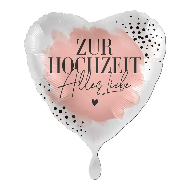 18"/Ø43cm Herz Folienballon "Zur Hochzeit Alles Liebe"