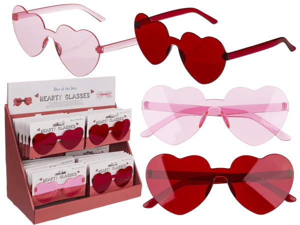 Partybrille "Hearts" Herzbrille | Rot/Rosa