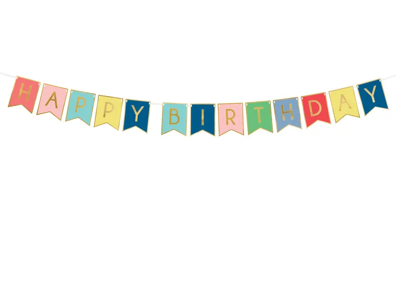 Banner "Happy Birthday" bunt | 15x175cm